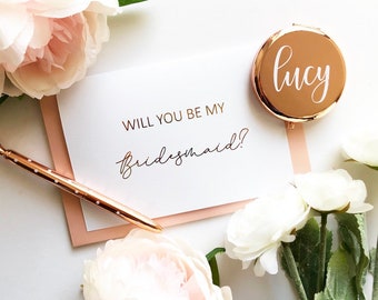 Gold Foil Will You Be My Bridesmaid Card - Bridesmaid Proposal - Bridal Party Card - Bridesmaid Card - Maid of Honour Card - Bridesmaid Gift