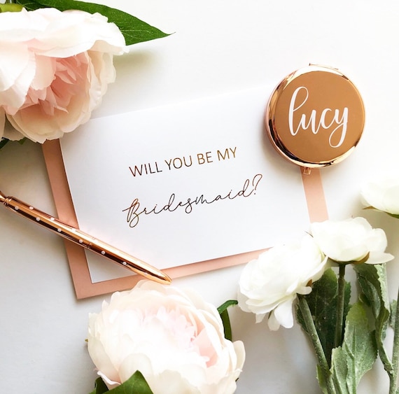 Hochzeitskarte 'Will You Be My Maid Of Honour?' In Goldfolie – Trauzeugin Anfrage, 10,5x14,8 Cm, Mit Umschlag