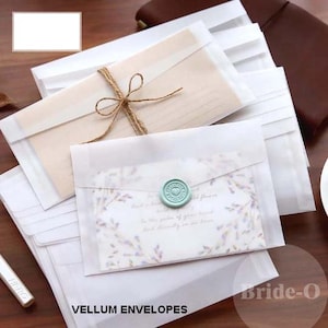 Vellum Envelope, Clear Envelope, Translucent Envelope,