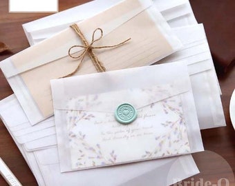 Vellum Envelope, Clear Envelope, Translucent Envelope,