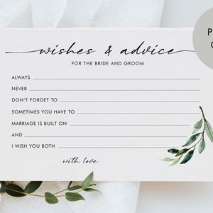 Advice Card für das Brautpaar | Brautparty Spiel | Tipps für Braut und Bräutigam | Beratung für das Brautpaar | Hochzeitsratgeberkarten
