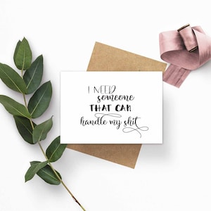 J'ai besoin de quelqu'un qui peut gérer ma carte de proposition de demoiselle d'honneur drôle de merde, carte de proposition de fête nuptiale, carte de demoiselle d'honneur