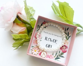 Flower Girl Bracelet, Children's Jewelry, Flower girl proposal gift, Flower bracelet, Christmas gift