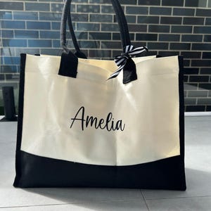 Extra large Personalised canvas bag, beach bag, canvas tote, monogram bag, bag with initial, bridesmaid gift bag, personalised tote bag,