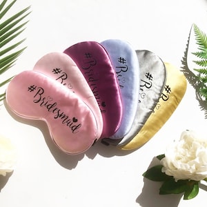 Brautjungfer Augenmaske, Schlafmaske, Bachelorette Party Augenmaske, weiche Satin Augenmaske, Reise Augenmaske, Brautjungfer Geschenk, Brautjungfer Vorschlag