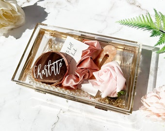 CLUTCH Bridesmaid Proposal Personalized Clutch Gift | Personalised Gift box set| Bridal Party box |Will you be my bridesmaid maid of honour