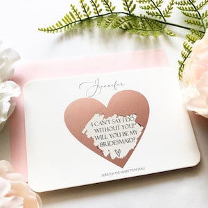 Carte à gratter personnalisée Serez-vous ma proposition de demoiselle d'honneur, carte à gratter pour mariage or rose, carte à gratter or