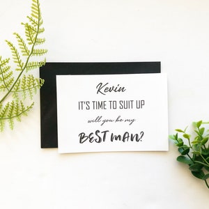 Werden Sie mein Trauzeuge bester Mann Vorschlag Hochzeitskarte, es ist Zeit, passen, personalisierte Vorschlag Karte, Trauzeugen Karte, benannte Trauzeugen