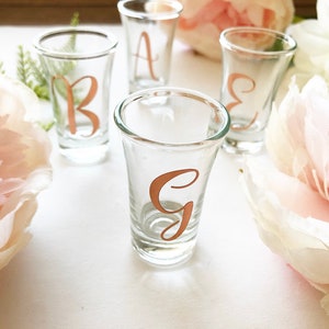 Mini Personalised Shot Glasses, Custom Monogrammed Gift, Bridal Shower Gift, Personalised Shot Glass, Party Favour, Birthday gift