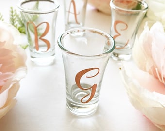 Mini Personalised Shot Glasses, Custom Monogrammed Gift, Bridal Shower Gift, Personalised Shot Glass, Party Favour, Birthday gift