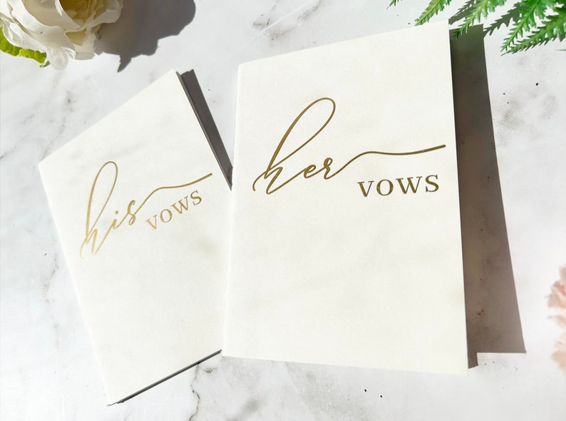 Gold Foil His Vows and Her Vows Booklets | Set of Two Vows Booklet ...