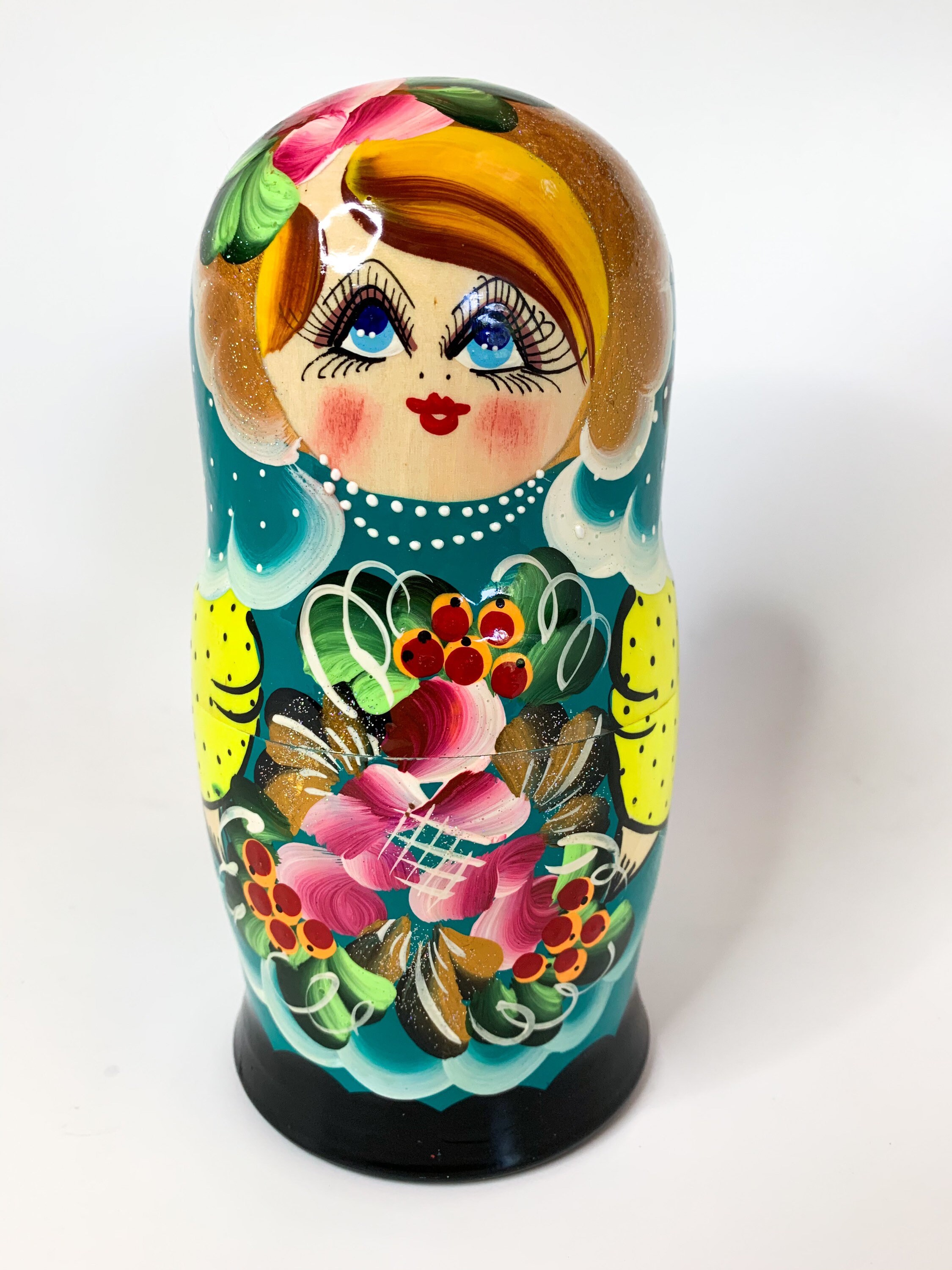 Large Russian babushka nesting doll 7 piece set nesting doll Etsy