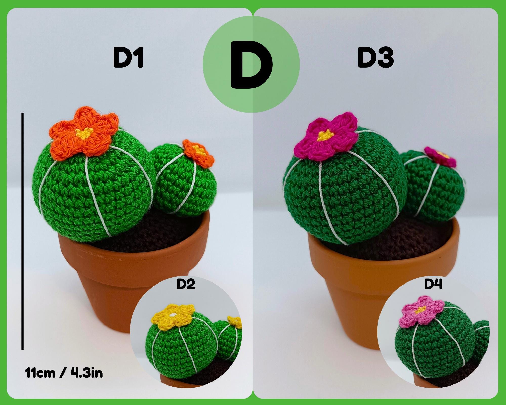 Crochet Cactus in Clay Pot Part B: Handmade Home Plant Decor - Etsy