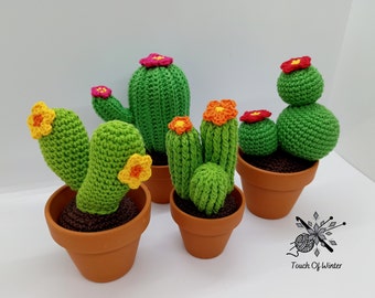 Cactus au crochet dans un pot en argile - partie D