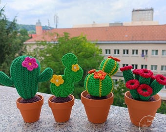 Crochet Cactus in Clay Pot part C: Handmade Home Plant Decor
