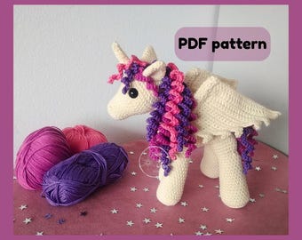 Crochet Unicorn with Wings Pattern: Amigurumi Pegasus (PDF Download)