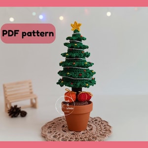 Crochet Christmas Tree Pattern PDF | Amigurumi Holiday Plant Crochet Tutorial | DIY Festive Tree Crochet Pattern