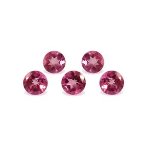 Pink Topaz Round 7x7 mm Faceted Cut Gemstone, Coated On White Topaz ( Brazil Mins ) | Round Faceted Cut Loose Gemstone