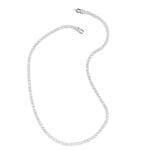 White Topaz Tennis Necklace in Sterling Silver, White Topaz Necklace Jewelry, Topaz Jewelry, Gift for Her
