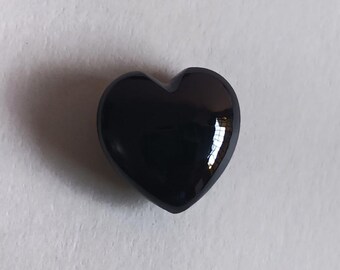 Black Spinel Heart Cabochons 13x13mm Gemstone, Quantity: 2 Pc Pair