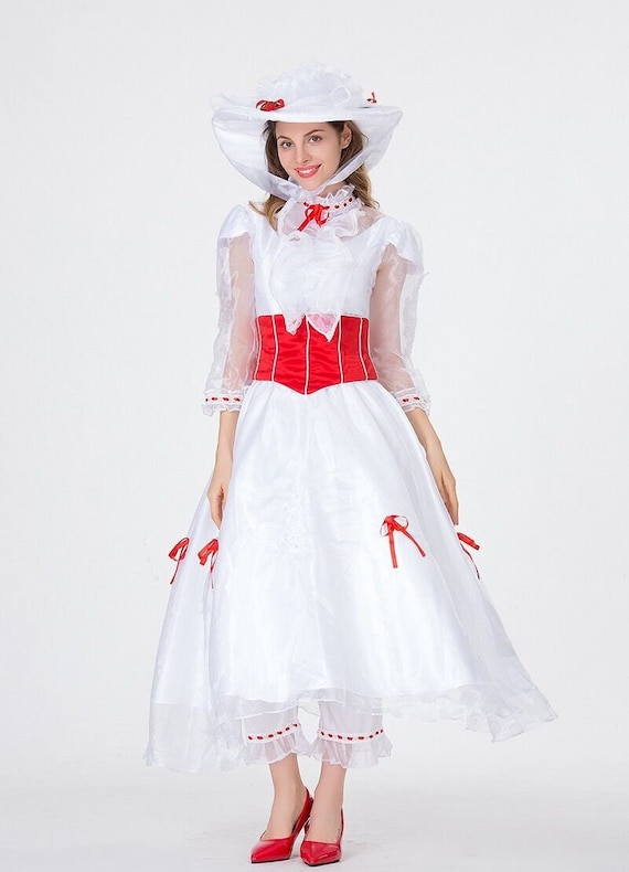 D820 Mary Poppins Costume Adult Cosplay Dress With Hat Mary - Etsy