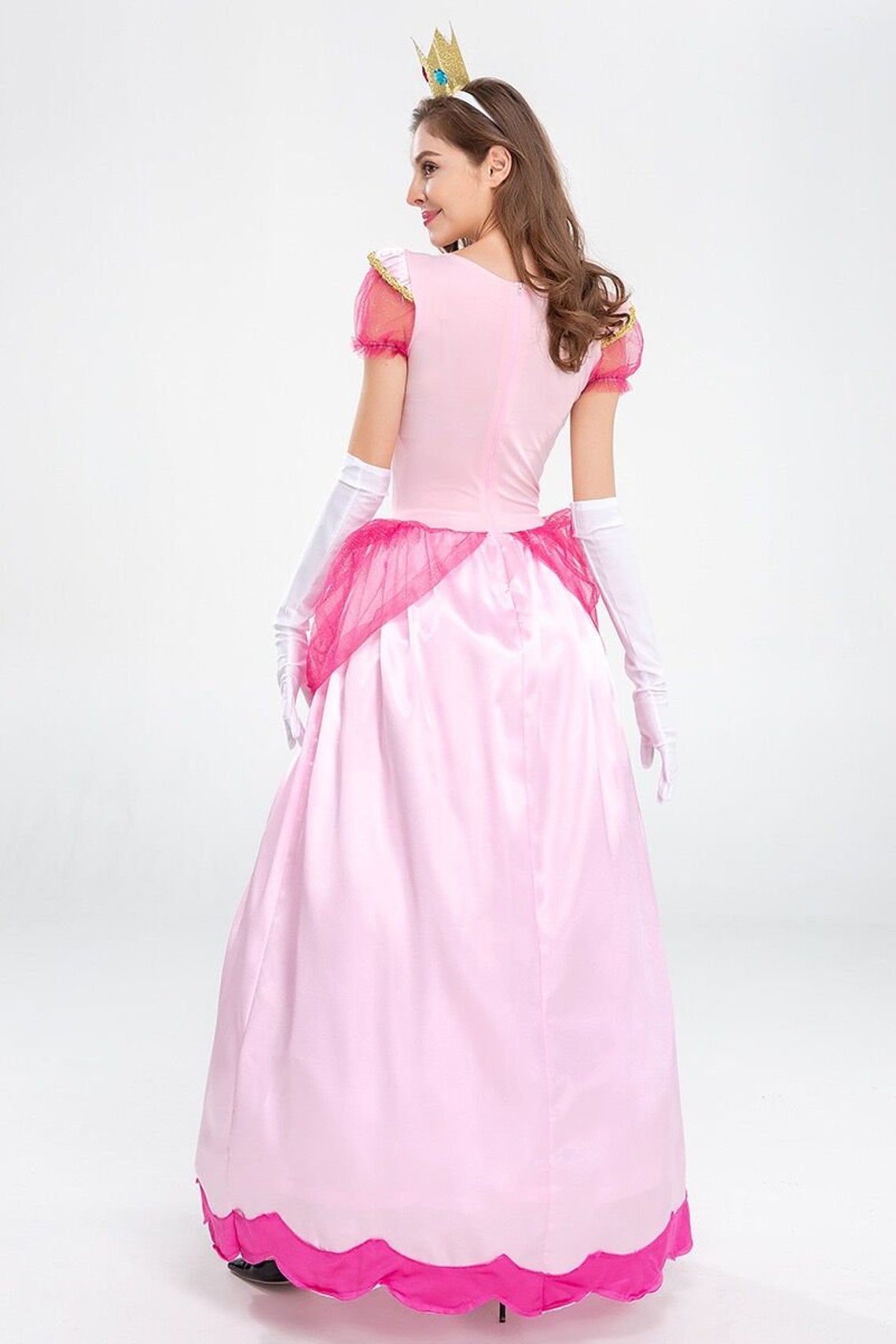 D810 Super Mario Princess Peach Dress Costume Adult Cosplay Etsy
