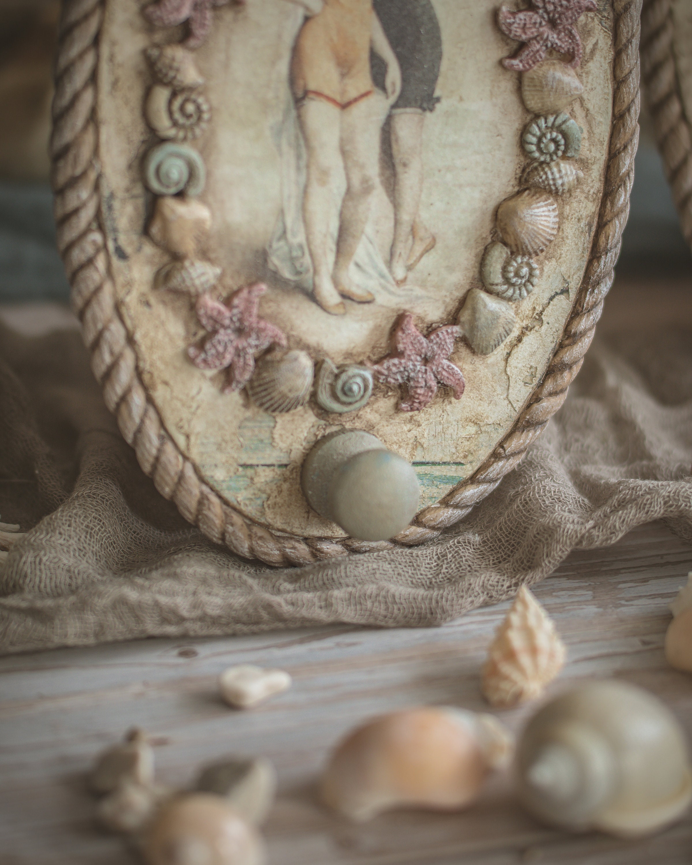 Vintage Style Single Coastal Hooks, Wooden Wall Hangers for Beach House