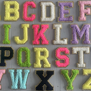 Chenille 6.5cm Letter Patches Iron On Patches Multicoloured Patches