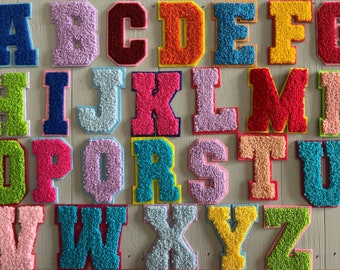 Multicoloured 7cm Iron On Chenille Letter Patches Varsity Patches