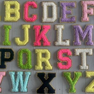 Chenille 6.5cm Letter Patches Iron On Patches Multicoloured Patches