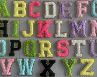 Chenille 6.5cm Letter Patches Iron On Patches Multicoloured Patches