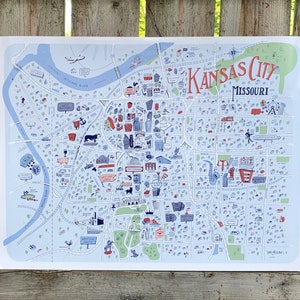 Illustrated Map of Kansas City - Downtown