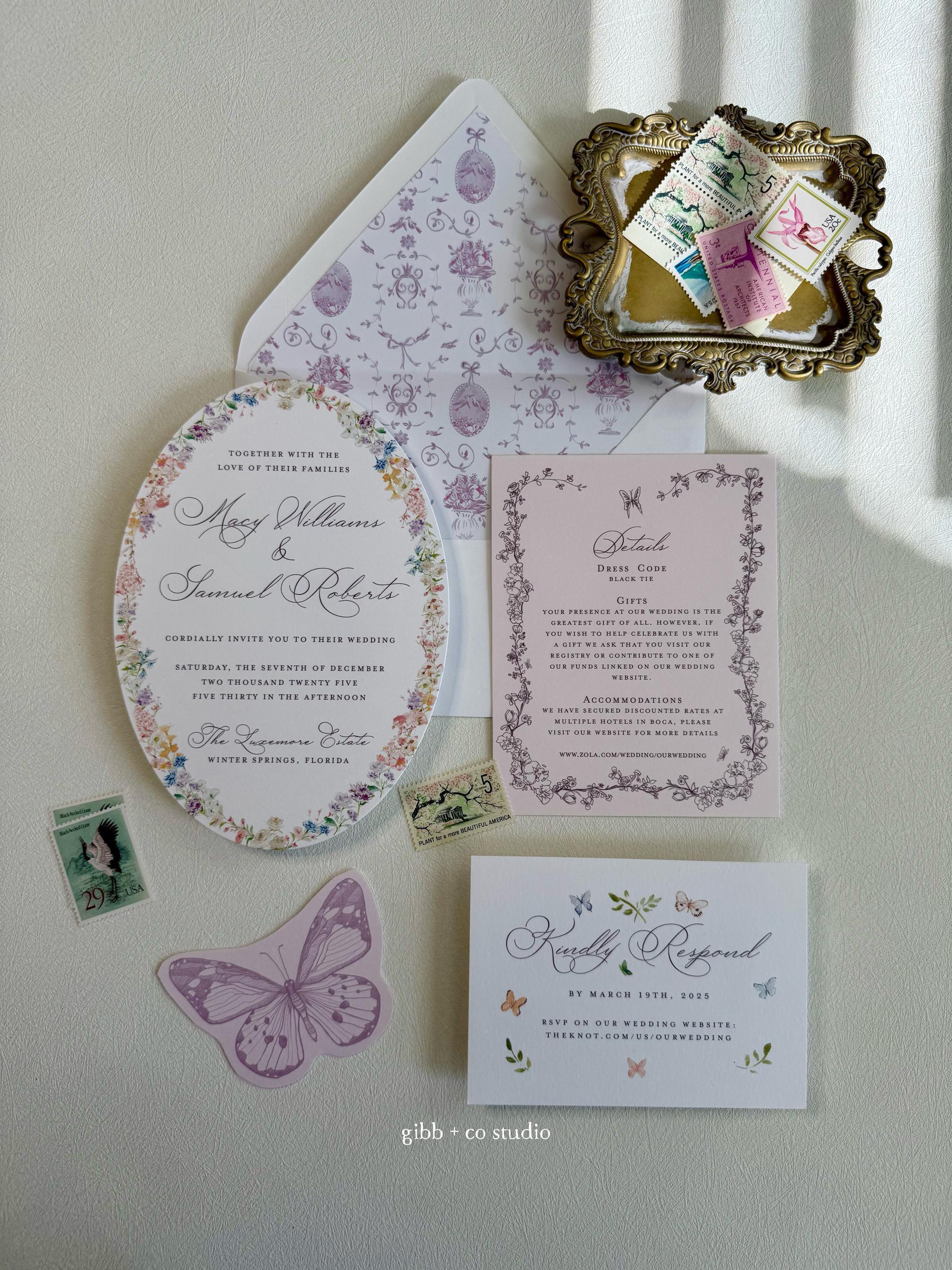 Lilibet Floral wedding invitation set