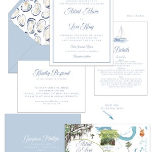 Coastal wedding invitations, Semi Custom printed wedding invitations, coastal, beach wedding, watercolor, wedding invites, rsvp, details