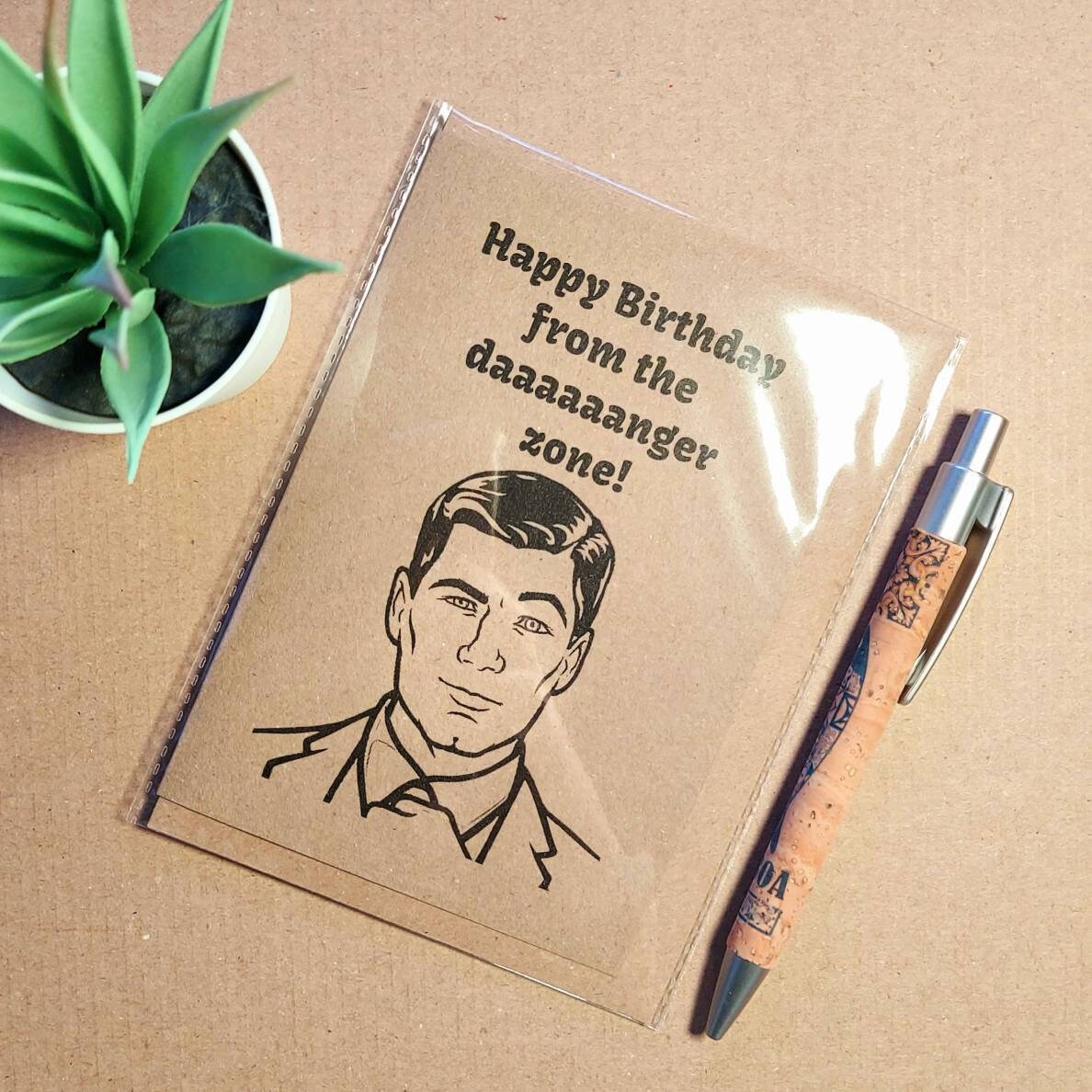 Funny Archer Birthday Card Danger Zone Birthday Card - Etsy