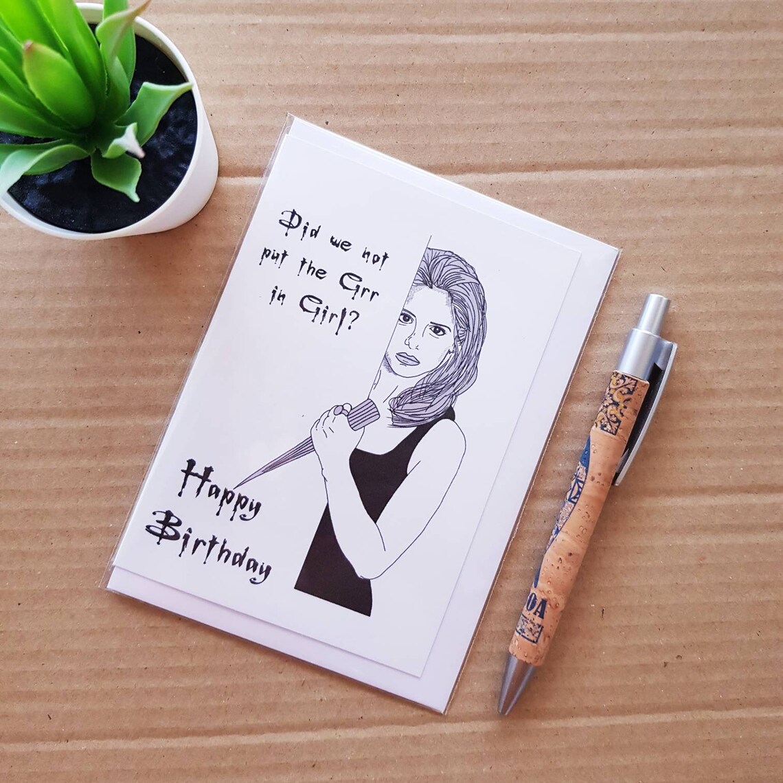 Grr Buffy Card Buffy The Vampire Slayer Birthday Card | Etsy
