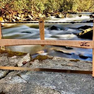 Sierra de madera plegable de arce Birdseye de 21&quot; con bolsa de almacenamiento - Hoja Bahco - Ideal para acampar, hacer caminatas y mochilerismo - Sierra para bushcraft