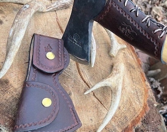 Leather Sheath for the Hults Bruk Akka Foresters Axe **Axe & Guard NOT INCLUDED** Bushcraft Camping Backpacking