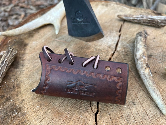 Overstrike Guard for the Hults Bruk Almike Hatchet With Leather