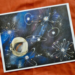 Outer Space Art Print | Science Artwork | Astronaut Art | Symbolic Art Print | 11x14 | 12x16