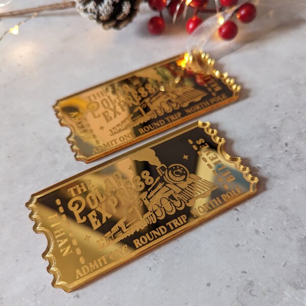 Polar Express golden ticket / Polar Express christmas tree decoration