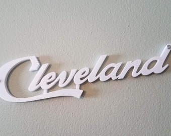 Letrero de pared con texto Cleveland: letrero con texto Cleveland: ¡varios tamaños disponibles!