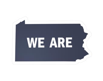 Pegatina "WE ARE" de Penn State / Calcomanía de vinilo troquelada