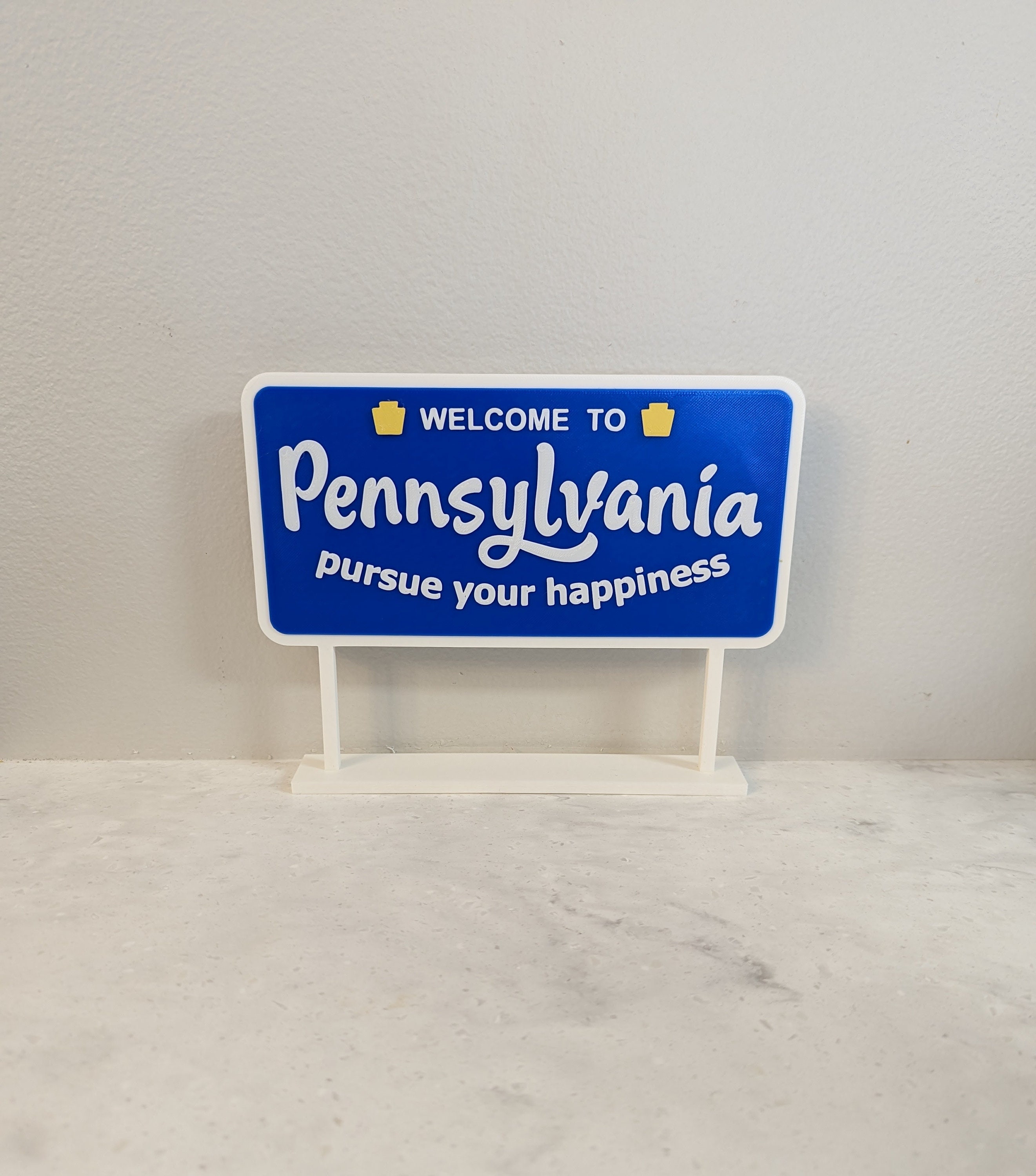 Welcome to Pennsylvania Sign - Pursue Your Happiness! - Etsy display picture 1