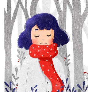 Cartes postales illustrées hivernales Carte A