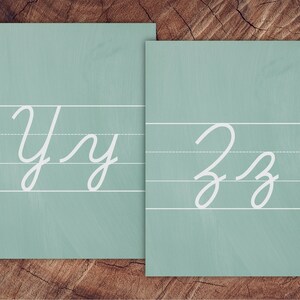 Chalkboard Alphabet Cards, Cursive with Guide Lines image 4