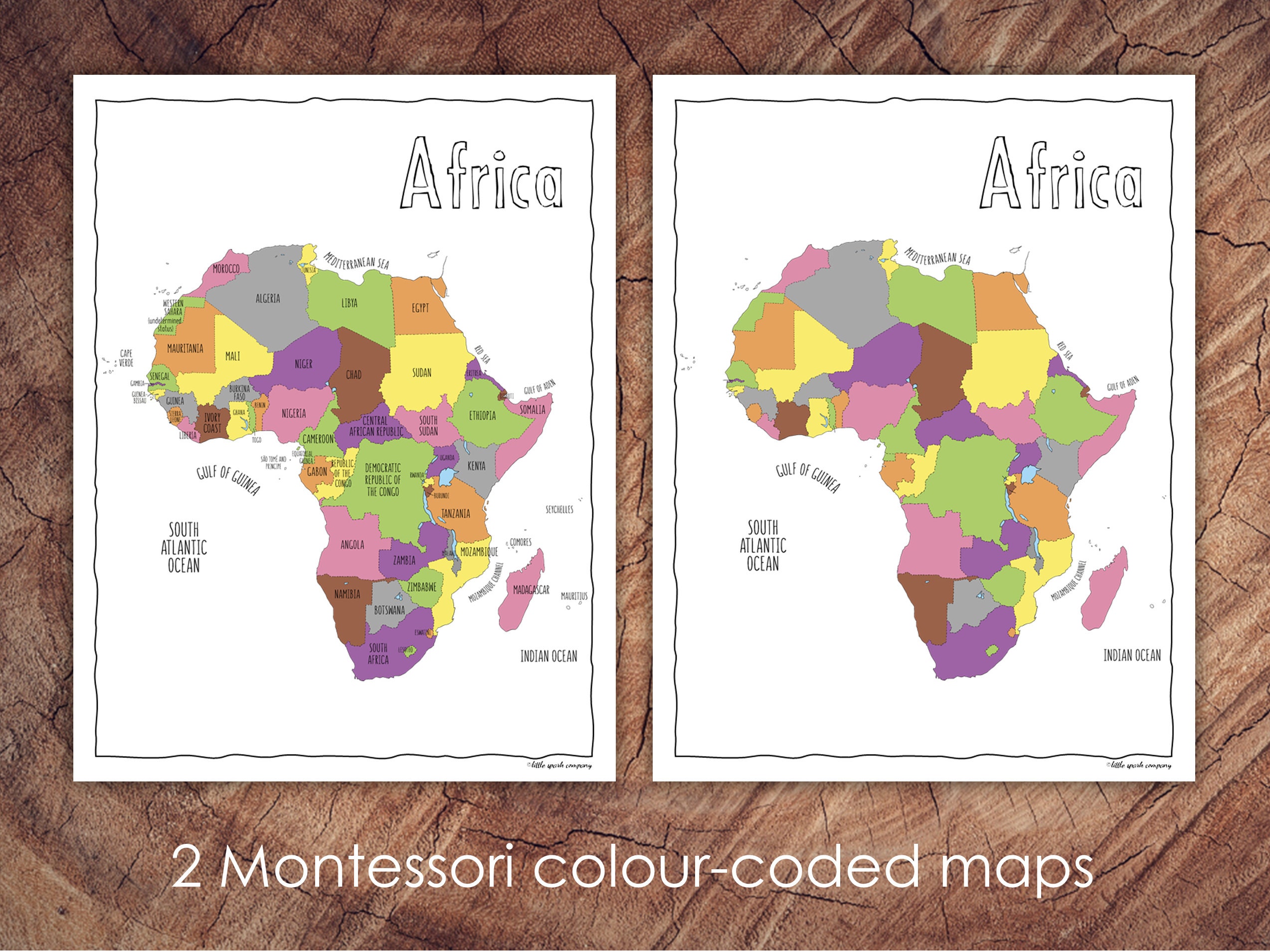 Clearnace Montessori Geography Family Set Small Board Puzzle Map of Africa 