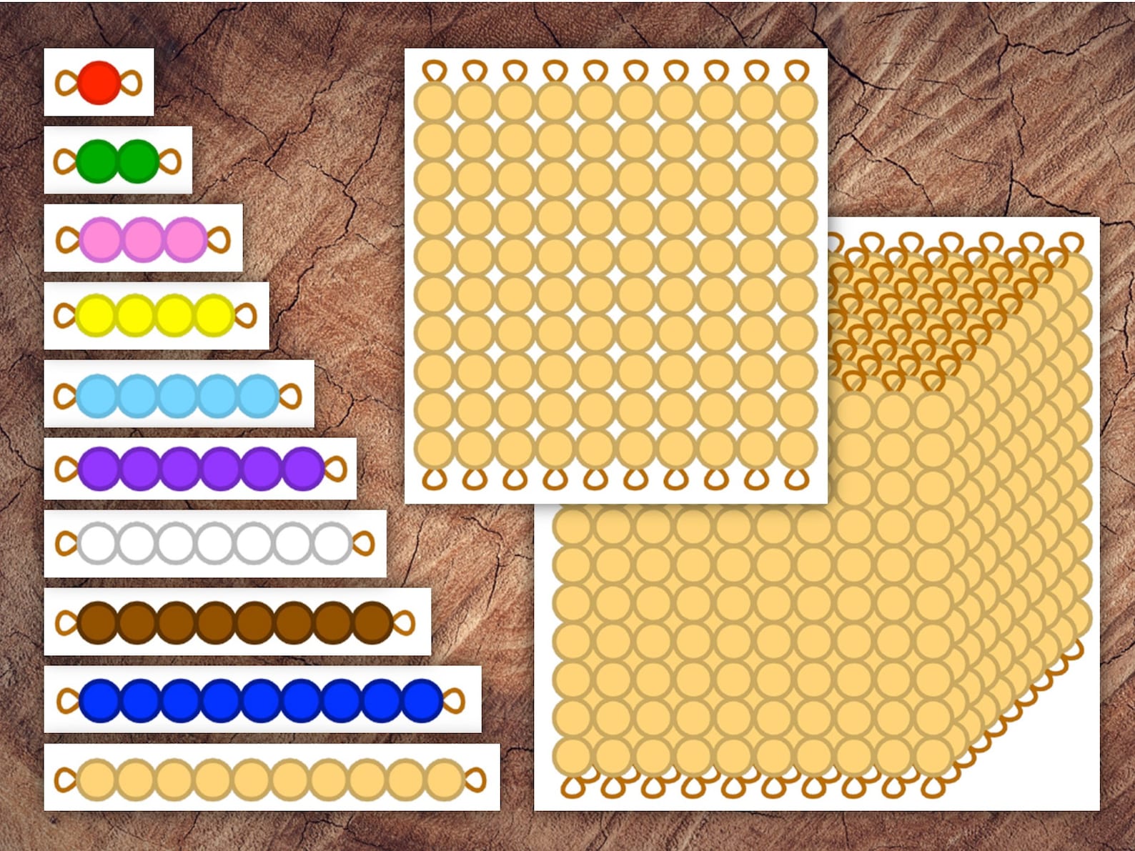 Montessori Coloured Beads Printable Math Resource Etsy