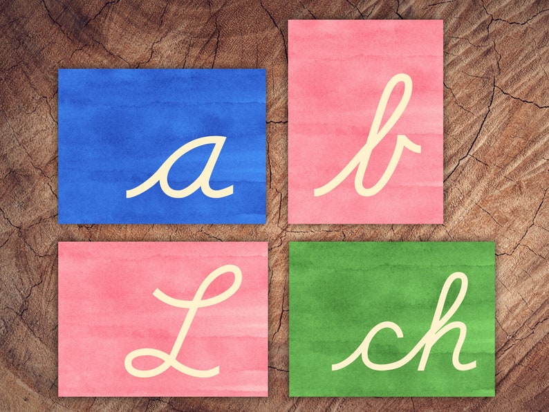 Cursive Printable Sandpaper Letters Montessori Letter Etsy