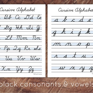 Cursive Handwriting Poster Set, Montessori Cursive - Etsy
